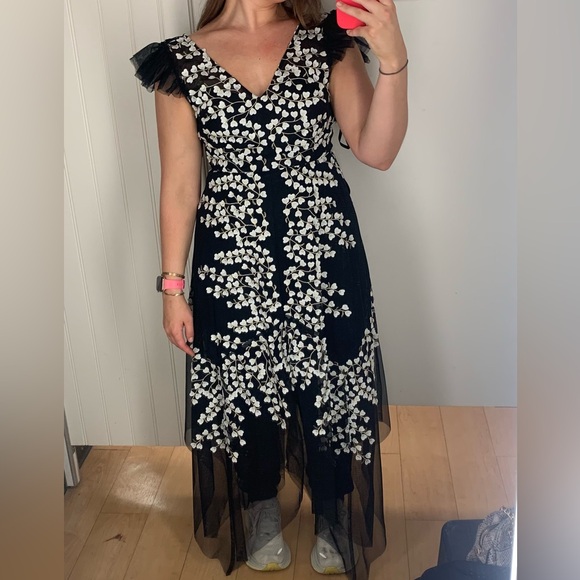 New with tags BCBG Embroidered Tulle Gown - Picture 3 of 4